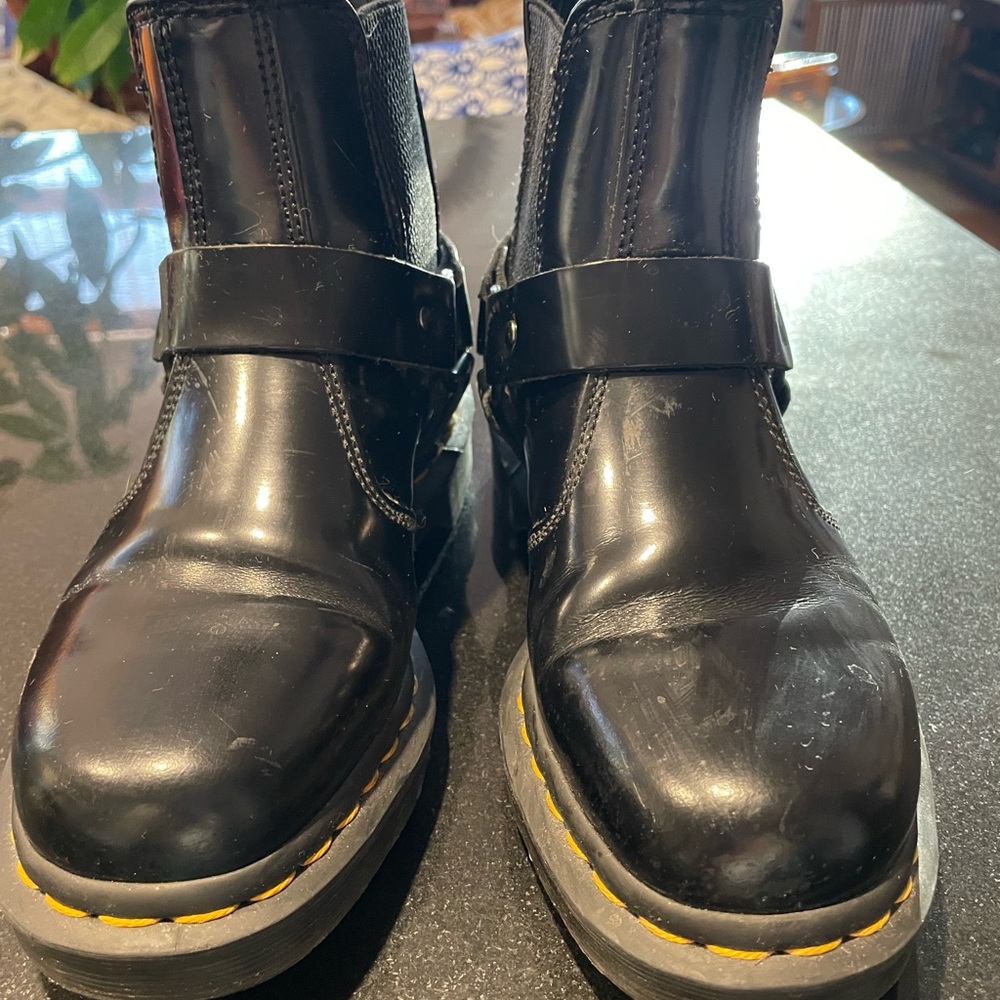 Dr. Martens 2976 Harness Chelsea Black Leather Boots - Picture 3 of 10